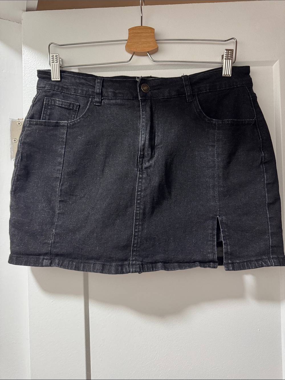 Black Denim Mini Skort - Casual Everyday Style